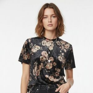 Aryeh Blouse Velour Goth Grunge Whimsigoth Boho Black Pink L